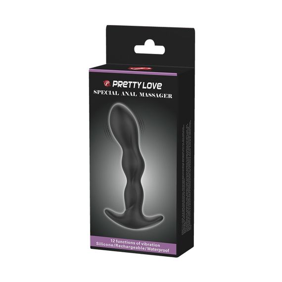 Анальна пробка з вібрацією Pretty Love Special Anal Massager, чорна Sex Aura | Зображення 2