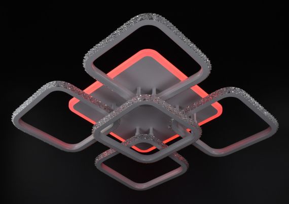 Люстра світлодіодна стельова LED світильник для квартири на стелю лед 26320 Білий 12х55х55 см. | Зображення 5