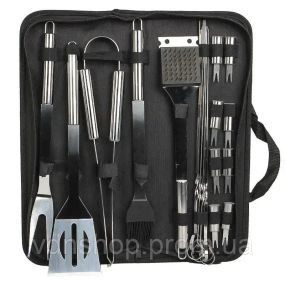 Набір для барбекю grilljoy 20 шт., набір для барбекю з нержавіючої сталі в алюмінієвому футлярі для зберігання, професійний набір