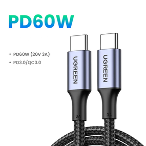 Кабель UGREEN 60W USB Type C To USB C Синій (sv3870)