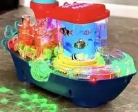 Музыкальный кораблик (подсветка, мелодии, колесо свободного хода, шестеренки) YJ 388-67 | Зображення 3