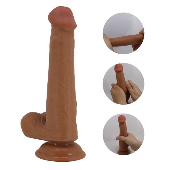 Фалоімітатор з мошонкою PRETTY LOVE TALLEN 8.7(220mm) Sliding Skin Series TPR, Suction base Sex Aura | Зображення 1