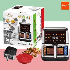 Аэрофритюрница T.K.Line TK00273 12 л с Wi-Fi Tuya Smart, 2 ТЭНами, LED-дисплеем и керамической чашей GK-64