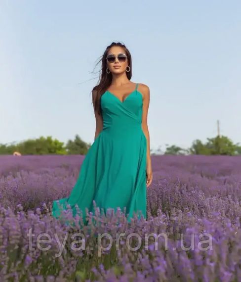 Платье для женщин цвет зеленый FI_007770