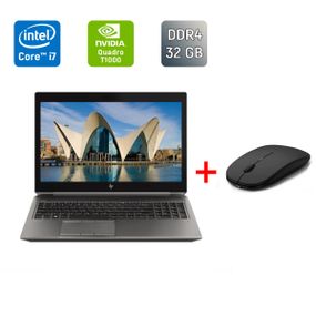 Мобільна робоча станція Б-клас HP zBook 15 G6 / 15.6" (1920x1080) IPS / Intel Core i7-9850H (6 (12) ядер по 2.6 - 4.6 GHz) / 32 GB DDR4 / 256 GB SSD / nVidia Quadro T1000, 4 GB GDDR5, 128-bit / Fingerprint / WebCam / HDMI б/в + Подарунок Миша / USB
