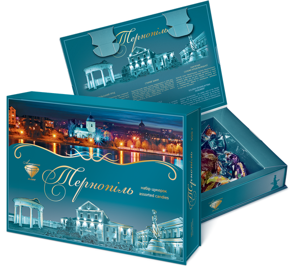 Набір цукерок Тернопіль АМЕТИСТ ПЛЮС художня коробка (213674)