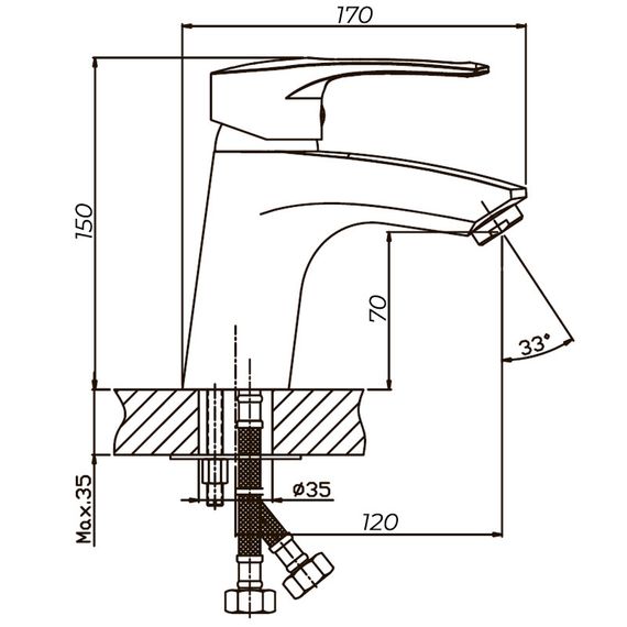 Змішувач для умивальника Haiba GERMES 001 (HB0139) | Зображення 1
