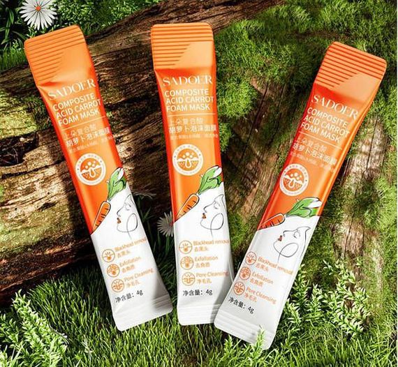 Бульбашкова маска-стік для обличчя з морквяною піною та кислотами SADOER, 4 г | Зображення 1