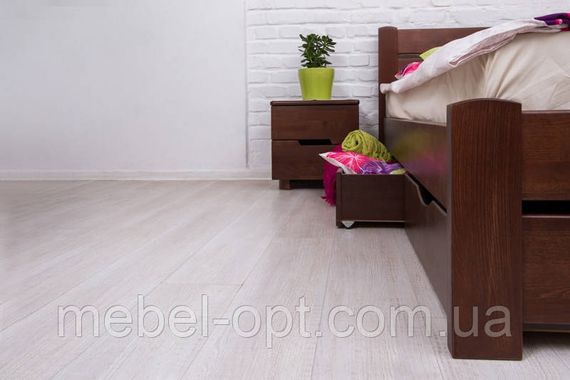 Кровать полуторная деревянная Айрис с ящиками 140х200, цвет слоновая кость | Зображення 1