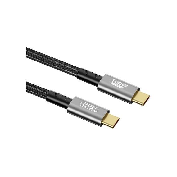 Дата кабель USB-C to USB-C 1.0m 100W PD black XO (GB020-CC.tranish) | Зображення 1