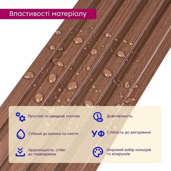 Рейка декоративная WPC стеновая 3000х150х9мм Капучино SW-00001868 | Зображення 3