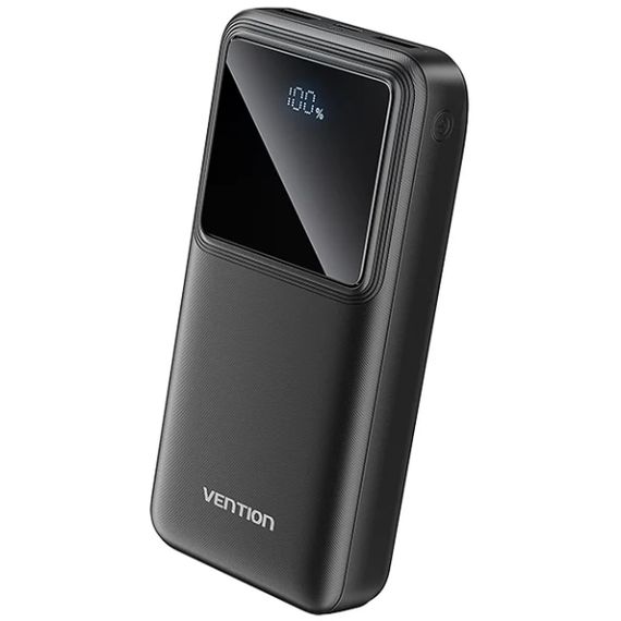 УМБ Vention 20000mAh 22.5W 3A,PD,QC 3.0, Micro-USB,USB-C,2xUSB-A, LED Display Black | Зображення 1