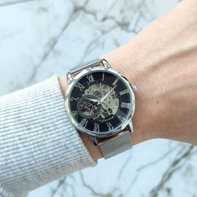 Механічний класичний чоловічий  Forsining 8099 Silver/Silver Steal
