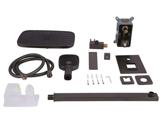 Душова система для душу Qtap Gemini Gunmetal Black PVD прихованого монтажу QTGEM113GMB45698 | Зображення 2
