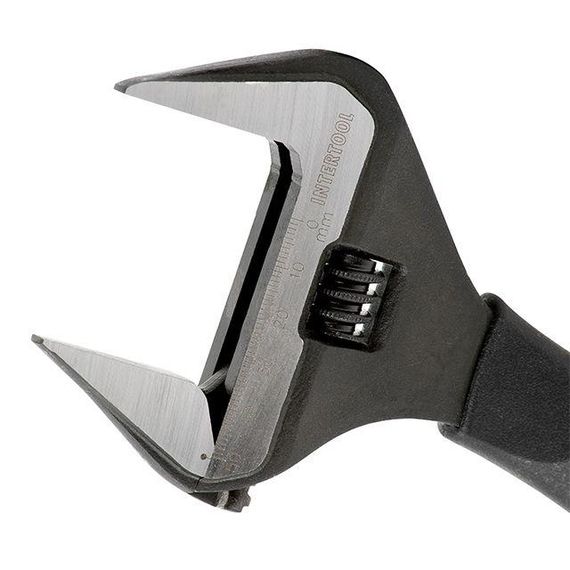 Ключ розвідний 250 мм, прогумована ручка, розведення губок 50 мм, Cr-V INTERTOOL XT-00501 | Зображення 2