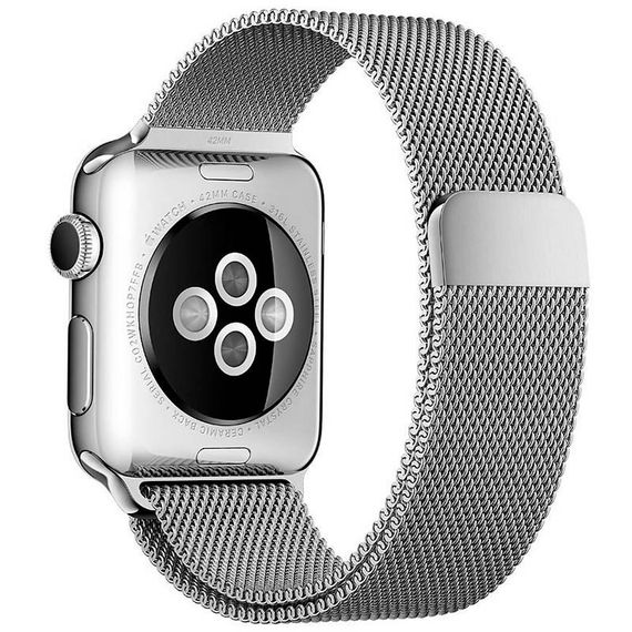 Ремешок Milanese Loop Design для Apple watch 42mm/44mm/45mm/49mm Срібний | Зображення 1