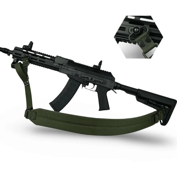 Ремінь двоточковий з широким наплічником  QD антабках для AR/АК олива