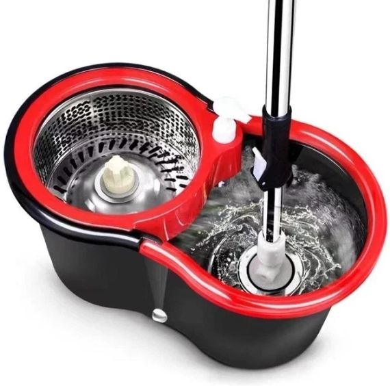 Комплект швабра з турборежимом і відром Spin Mop 360 10 л набір для прибирання та миття підлоги | Зображення 3