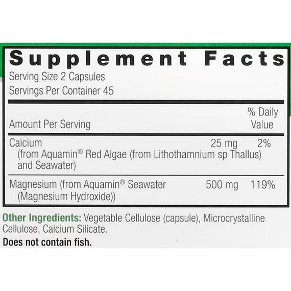 Микроэлемент Магний Nature's Answer Marine Based Magnesium 500 mg 90 Veg Caps | Зображення 1