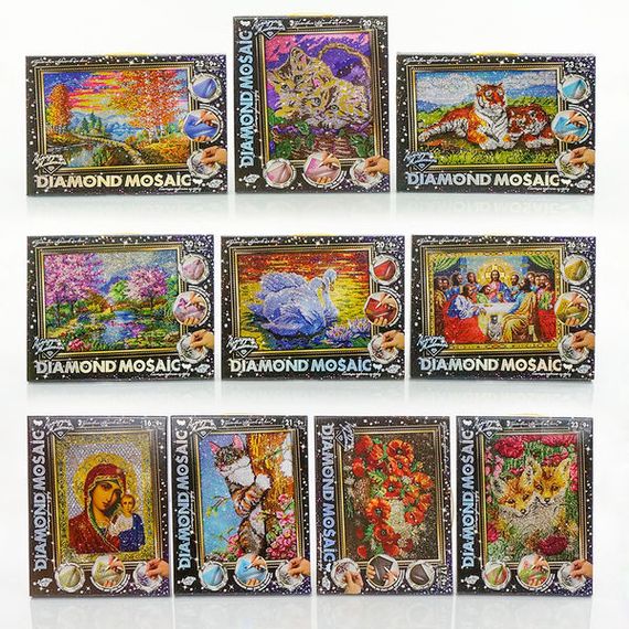 Креативна творчість "Діамантовий живопис. DIAMOND MOSAIC" великий набір DM-01 Danko Toys Маки Вид 6 | Зображення 2