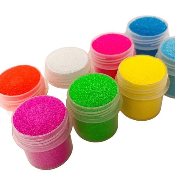 Набір гліттеру для біо-тату №6 glitter-set-big-8x-6 неоновий | Зображення 2