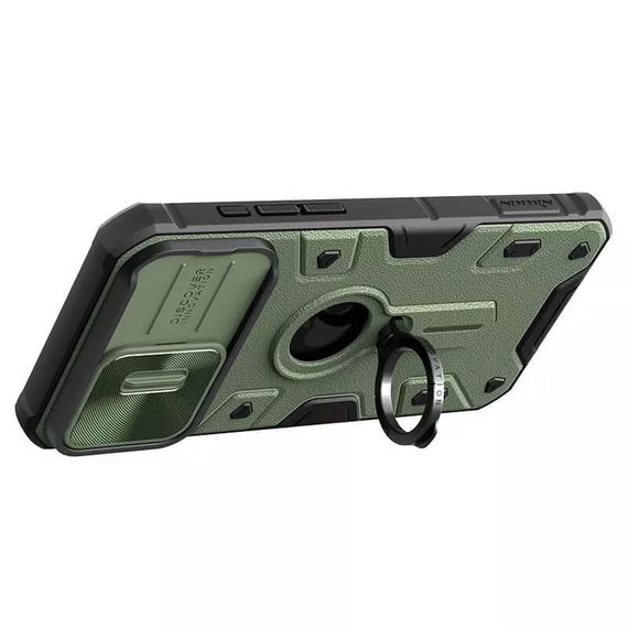 TPU+PC чохол Nillkin CamShield Armor (шторка на камеру) для Apple iPhone 15 Pro Max (6.7") Зелений | Зображення 4