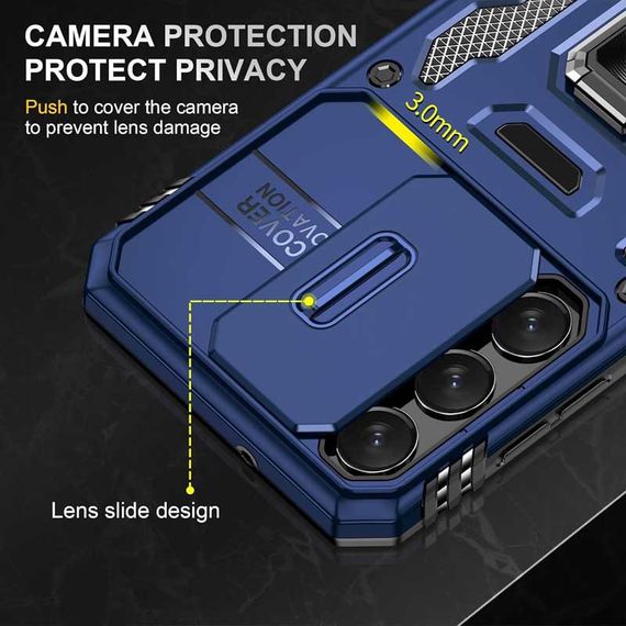 Ударопрочный чехол Camshield Army Ring для Samsung Galaxy S21 Синий / Navy | Зображення 5