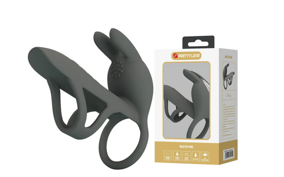 Насадка з вібрацією Pretty Love - MASTER RING GRAY, BI-210326-1 Sex Aura