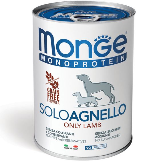 Корм Monge Monoprotein Dog Solo Agnello вологий з ягнятком для дорослих собак 400 гр