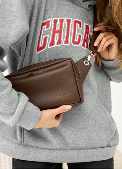 Жіноча сумка бананка бананка Sambag HARVI шоколадна 24 × 16 × 6 см (88213020) | Зображення 4