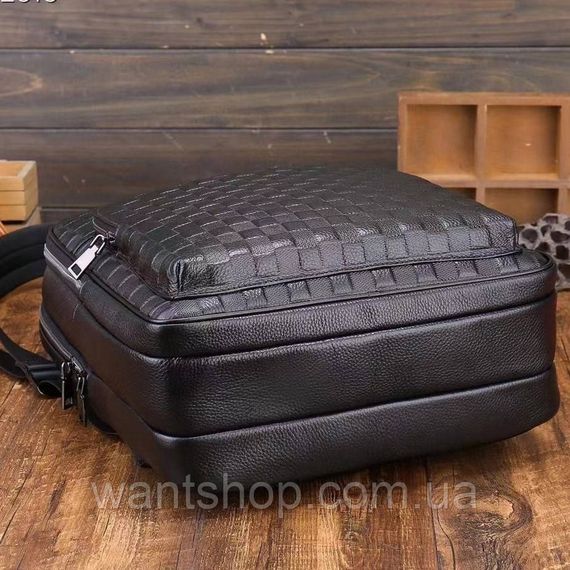 Шкіряний чоловічий рюкзак великий і місткий шкіряний повсякденний рюкзак з принтом Tiding Bag TM-45404 чорний | Зображення 5