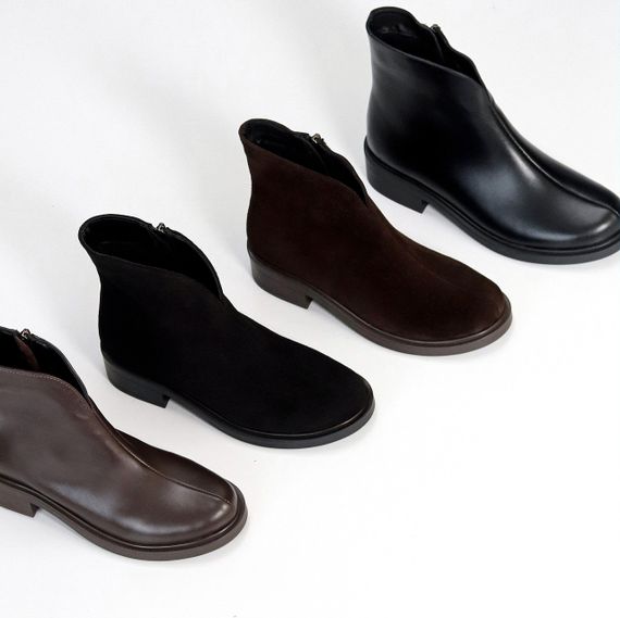 Шикарные черные ботинки натуральная замша стильный минимализм | Зображення 7