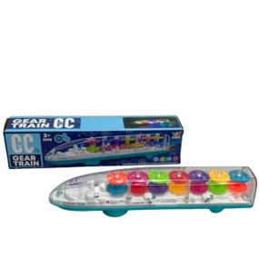 Поезд светящийся музыкальный на батарейках 999 Прозрачный корпус