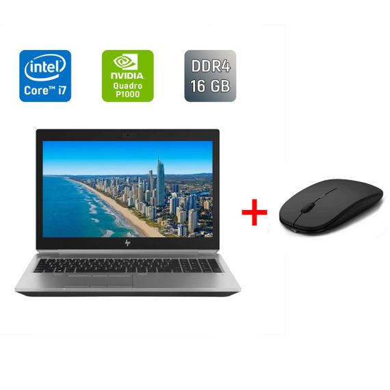 Мобильная рабочая станция Б-класс HP ZBook 15 G5 / 15.6" (1920x1080) IPS / Intel Core i7-8850H (6 (12) ядра по 2.6 - 4.3 GHz) / 16 GB DDR4 / 256 GB SSD / nVidia Quadro P1000, 4 GB GDDR5, 256-bit / Fingerprint / HDMI б/у + Подарок Беспроводная мышь / USB