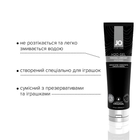 Густа змазка на водній основі JO H2O GEL — ORIGINAL (120 мл), рослинний гліцерин | Зображення 2