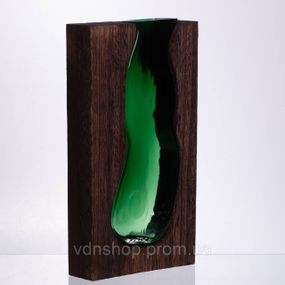 Скляна прозора ваза прямокутна, декоративна ваза для дому стильна для квітів HP-32-2