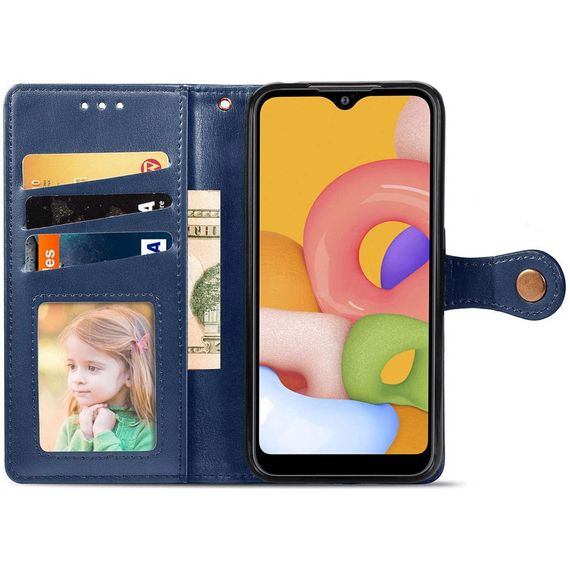 Кожаный чехол-книжка GETMAN Gallant (PU) для Xiaomi Redmi 10C Синий | Зображення 1