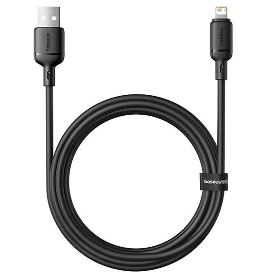 Дата кабель Baseus Silky Series OS Fast Charging USB to Lightning 2.4A (2m) (P1037770) Cluster Black | Зображення 2