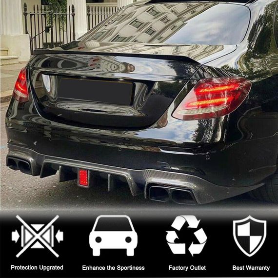 Диффузор заднего бампера с насадками V2 (для AMG/AMG-Line 2016-2019, Карбон) для Mercedes E-сlass W213 | Зображення 2