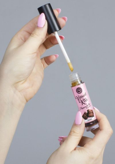 Блеск для губ с эффектом вибрации Secret Play - LIP GLOSS Vibrant Kiss Brownie, 6 грамм sexstyle | Зображення 2