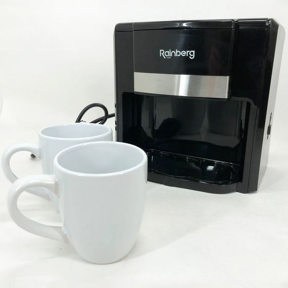 Кавоварка краплинна Rainberg RB-613 (0,3 л, 500 Вт) з двома керамічними чашками, маленька кофемашина | Зображення 9