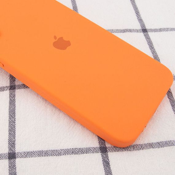 Чехол Silicone Case Square Full Camera Protective (AA) для Apple iPhone 11 Pro Max (6.5") Жовтогарячий/Papaya | Зображення 1