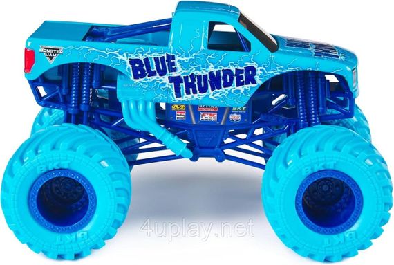 Оригинал Monster Jam Blue Thunder Monster Truck Монстр-трак 1:24 Синий гром Металлический кузов | Зображення 2