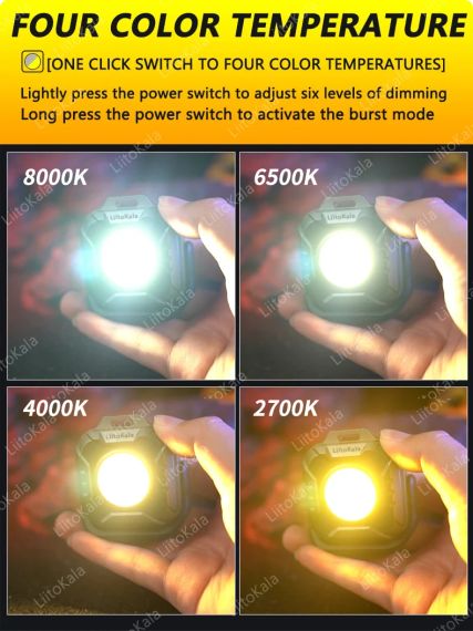 Міні ліхтар LiitoKala LF-986 COB LED Bead 500LM 5.7W із зарядкою Type-C | Зображення 3