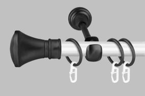 Карниз для штор однорядний металевий 19 мм, Black White (комплект) 200 см