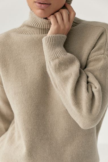 В'язаний теплий базовий гольф - кавовий цвет, ONE SIZE (є розміри) | Зображення 3