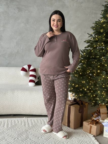 Тепла жіноча піжама PLUS SIZE з мікрофлісу | Зображення 8