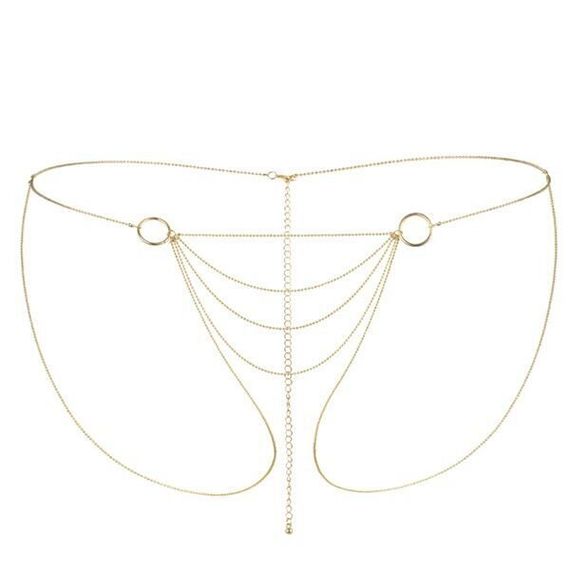 Цепочка-трусики Bijoux Indiscrets Magnifique Bikini Chain, украшение для тела, Золотистый, Новый год, 8 Марта | Зображення 1