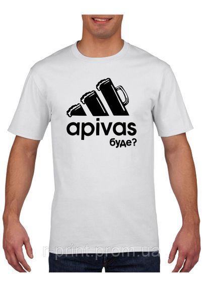 Футболка з принтом APIVAS буде біла 2XL (2427-213)