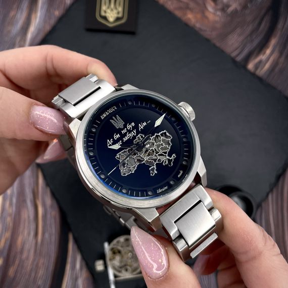Класичний чоловічий годинник Awarder 058 Де би не був Silver-Black Steel, водонепроникний, японський механізм | Зображення 2